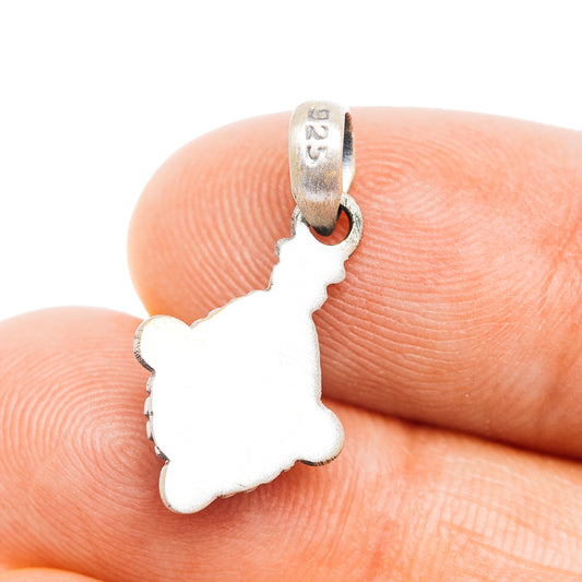 925 sterling silver bail with white silhouette charm pendant