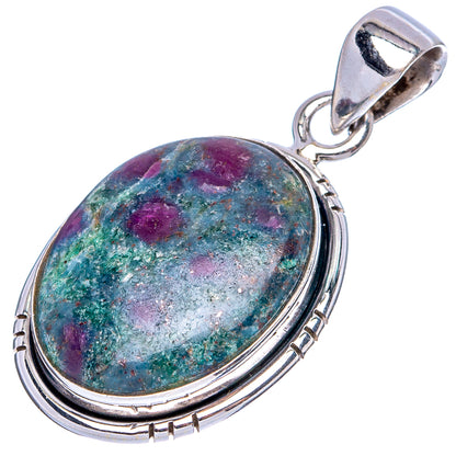 Ruby Fuchsite Pendant 1 3/8" (925 Sterling Silver) P43483