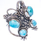 Larimar Large Butterfly Ring Size 7 (925 Sterling Silver) R3398
