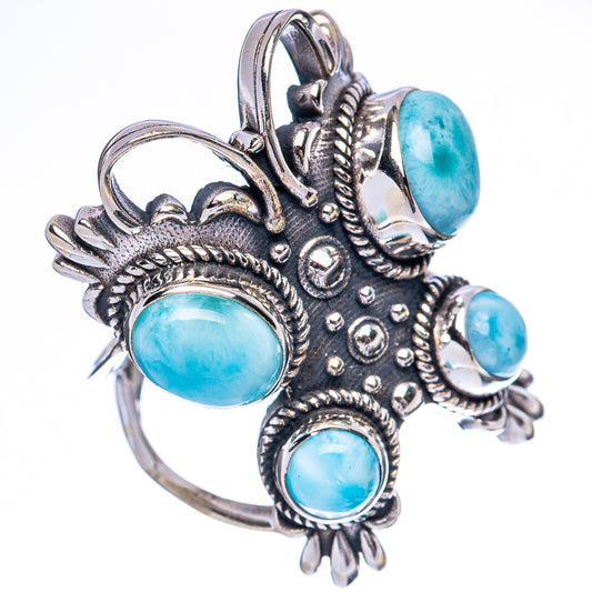 Larimar Large Butterfly Ring Size 7 (925 Sterling Silver) R3398