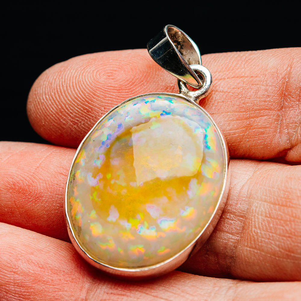 28.3ct Ethiopian Opal Pendant 1 1/2" (.925 Sterling Silver)