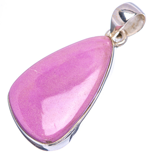 Sterling silver pendant with lavender teardrop phosphosiderite stone bezel