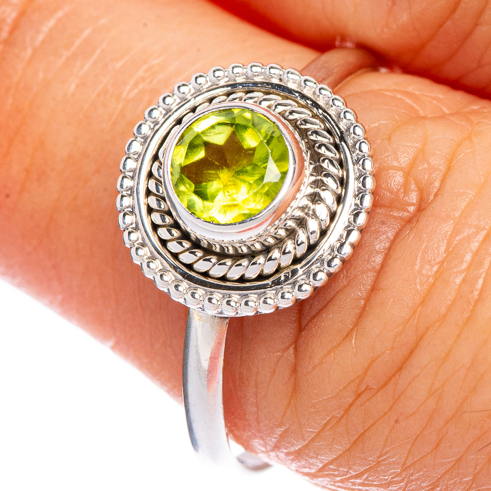 Peridot Dainty Ring Size 8.5 (925 Sterling Silver) R147268