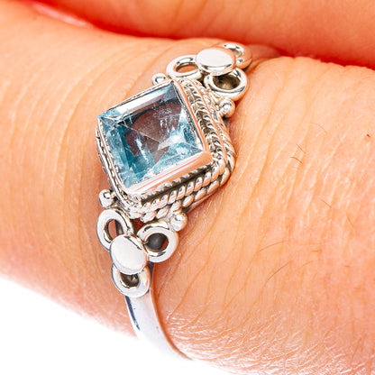 Blue Topaz Dainty Ring Size 7.75 (925 Sterling Silver) R147121