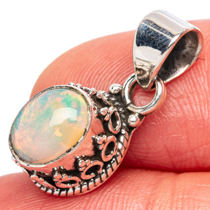 Rare  Ethiopian Opal Pendants 7/8" (925 Sterling Silver) P42346