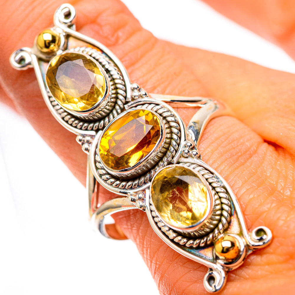 Large Faceted Citrine Ring Size 9.75 (925 Sterling Silver) RING139311