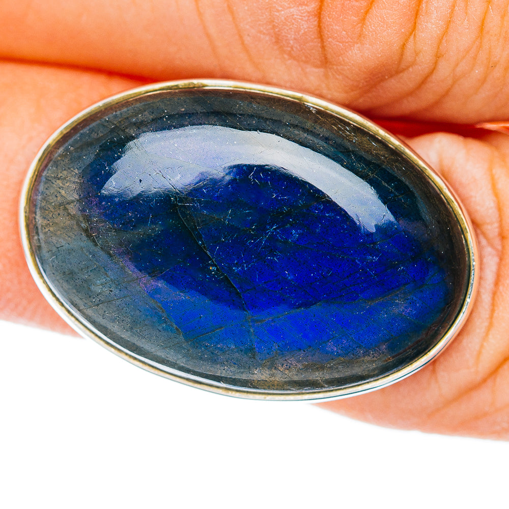 Premium Labradorite Ring Size 5.75 Adjustable (.925 Sterling Silver)