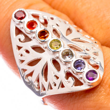 Rainbow Chakra Ring Size 10 (925 Sterling Silver) R141120