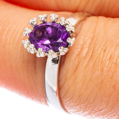 Faceted Amethyst Dainty Ring Size 7.75 (925 Sterling Silver) R147069