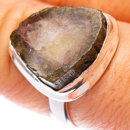 Tourmaline Slice Ring Size 8.25 (925 Sterling Silver) R2186