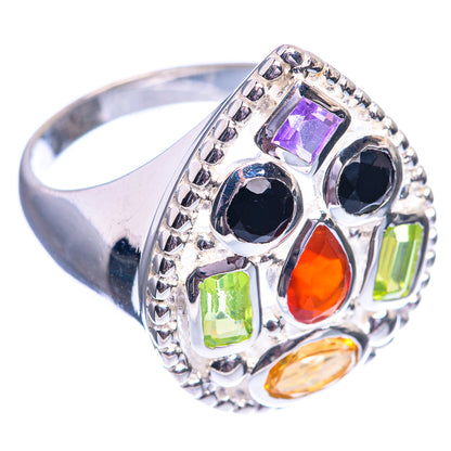 Carnelian, Peridot, Black Onyx, Amethyst, Citrine Ring Size 8 (925 Sterling Silver) R142268