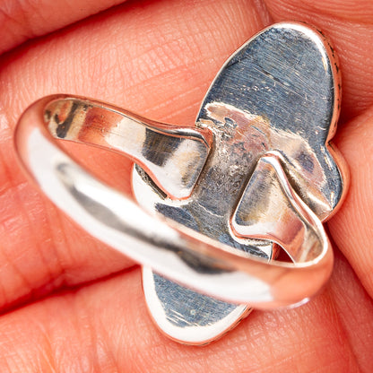 Pink Moonstone Ring Size 8.5 (.925 Sterling Silver)