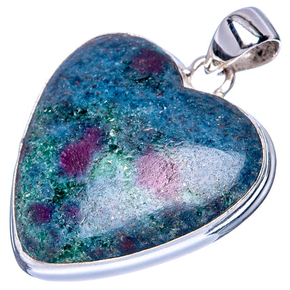 Ruby Kyanite Heart Pendant 1 1/2" (925 Sterling Silver) P41476