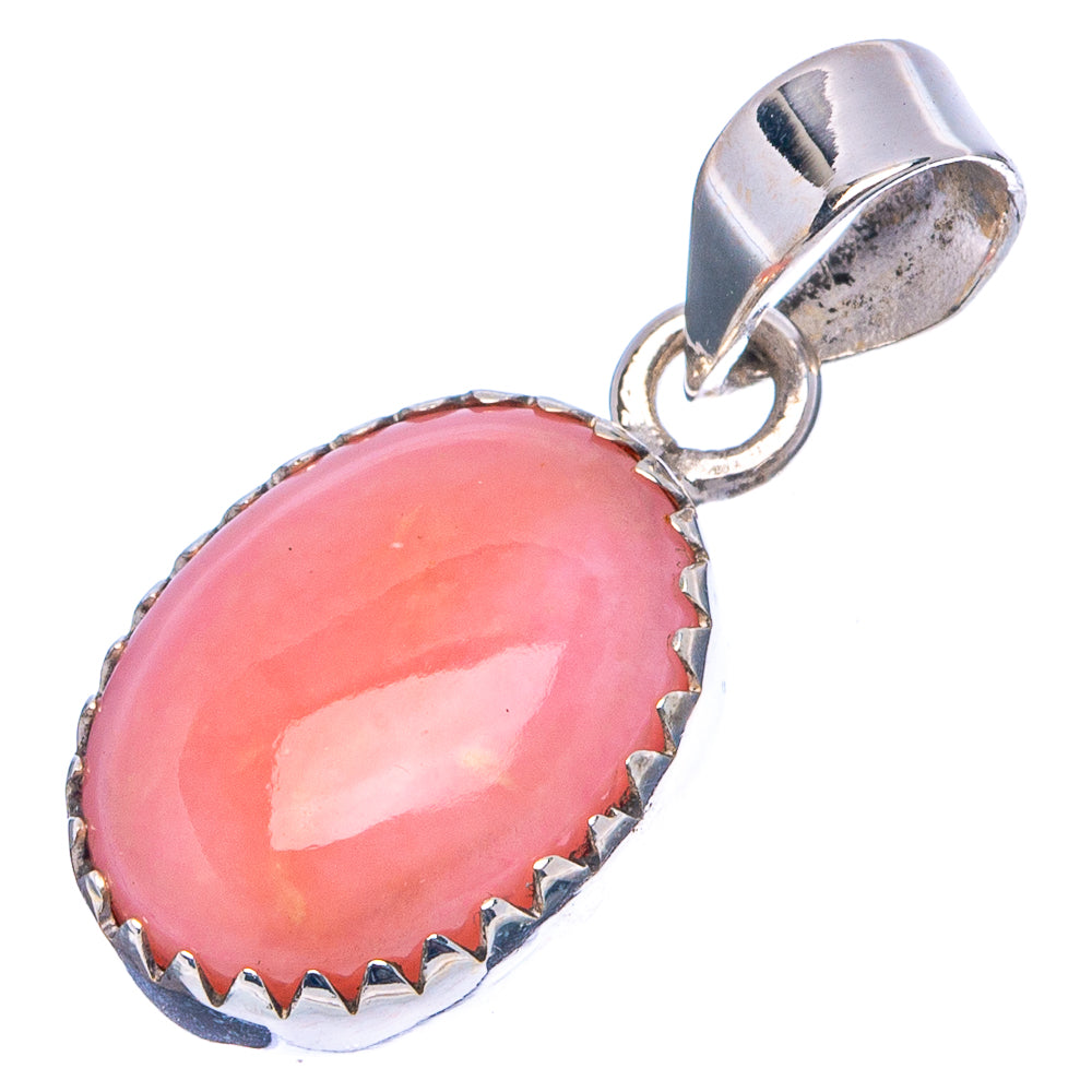 Pink Opal Pendant 1 1/8" (.925 Sterling Silver)
