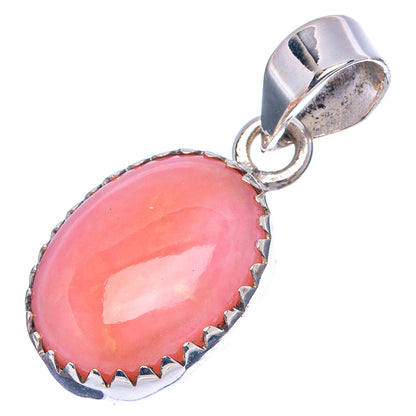 Pink Opal Pendant 1 1/8" (.925 Sterling Silver)
