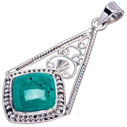 Premium Turquoise Pendant 1 7/8" (.925 Sterling Silver)