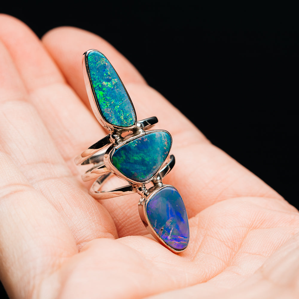 Exclusive Australian Opal Doublet Ring Size 7 (.925 Sterling Silver)