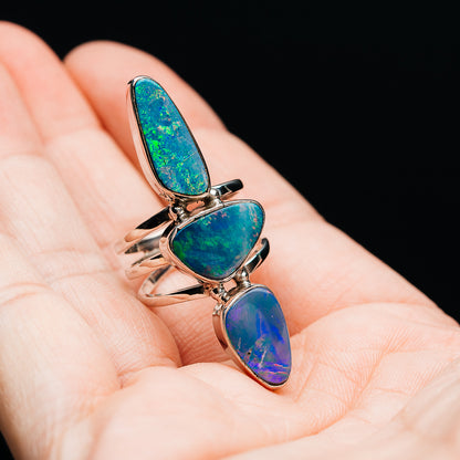 Exclusive Australian Opal Doublet Ring Size 7 (.925 Sterling Silver)