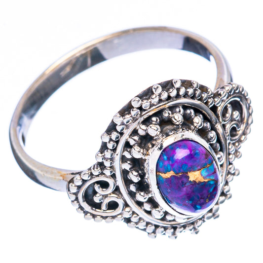 Value Purple Copper Composite Turquoise Ring Size 7 (925 Sterling Silver) R3383