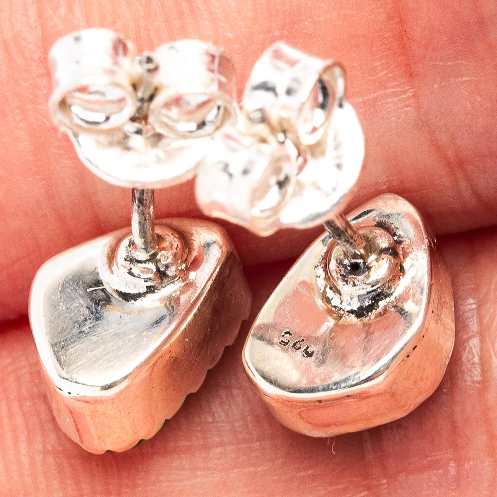 Sonoran Gold Turquoise Earrings 3/8" (.925 Sterling Silver)