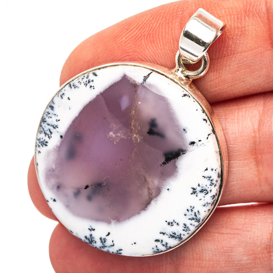 Dendritic Opal Pendant 1 5/8" (.925 Sterling Silver)