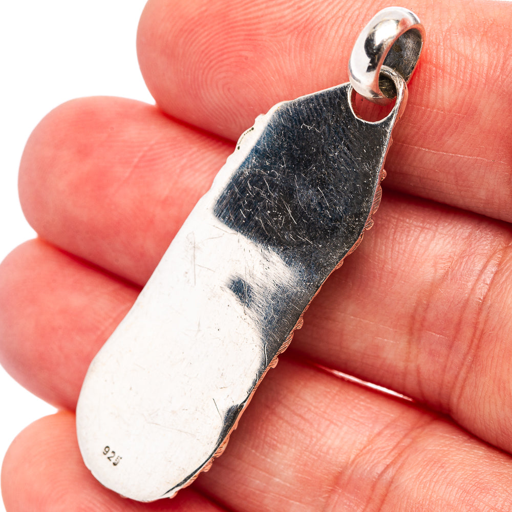 Mohave Turquoise Pendant 1 7/8" (.925 Sterling Silver)