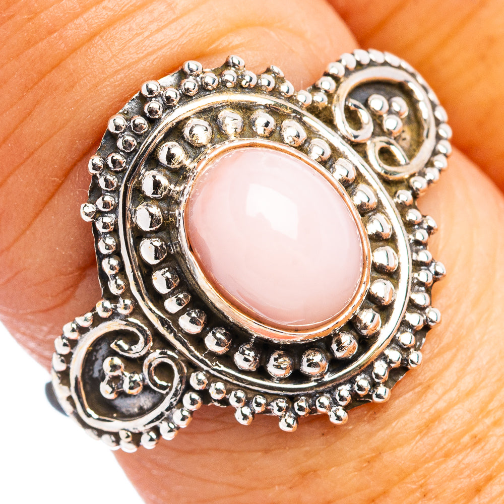 Pink Opal Ring Size 7.5 (.925 Sterling Silver)