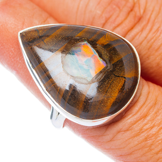 Premium Boulder Opal Ring Size 8.5 (.925 Sterling Silver)