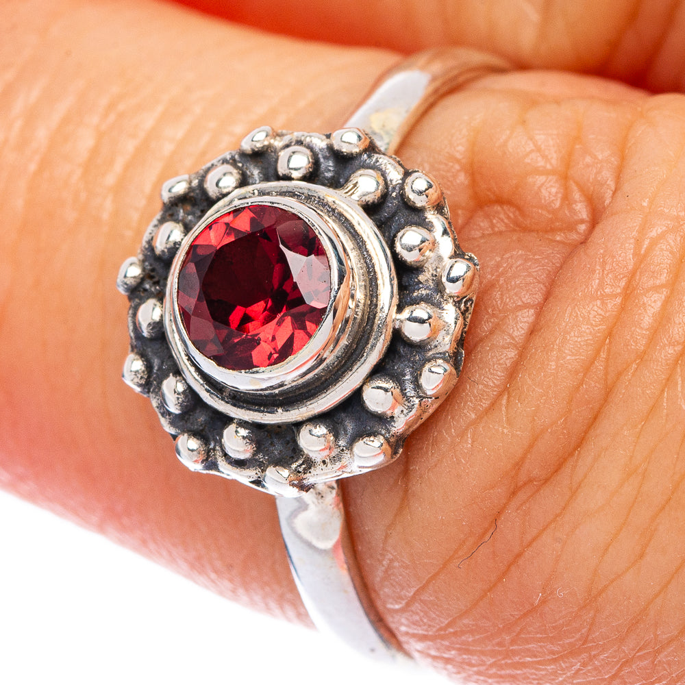 Garnet Dainty Ring Size 6.75 (925 Sterling Silver) R145801