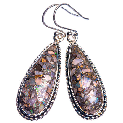 Brecciated Ethiopian Opal 925 Sterling Silver Earrings 1 3/4"