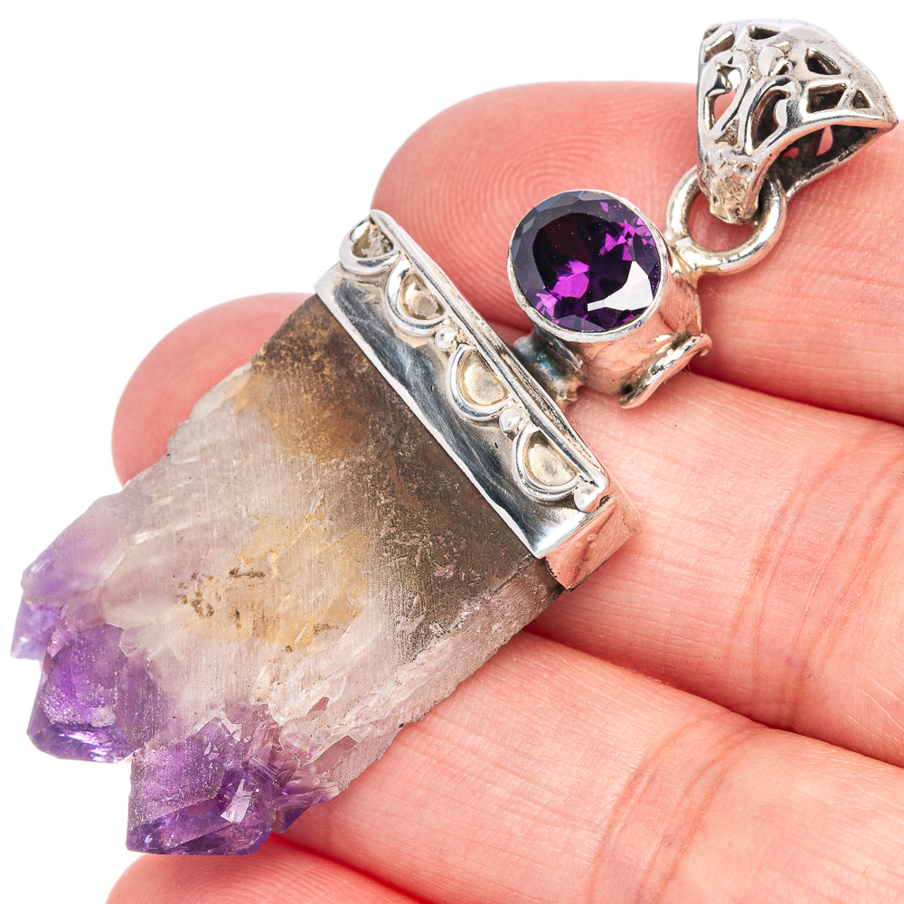 Amethyst Stalactite, Amethyst Pendant 2 1/4" (925 Sterling Silver) P40099