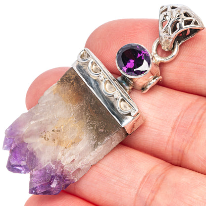 Amethyst Stalactite, Amethyst Pendant 2 1/4" (925 Sterling Silver) P40099