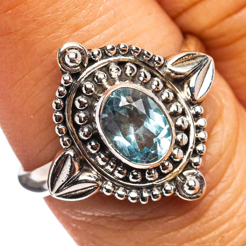 Blue Topaz Ring Size 7.75 (.925 Sterling Silver)