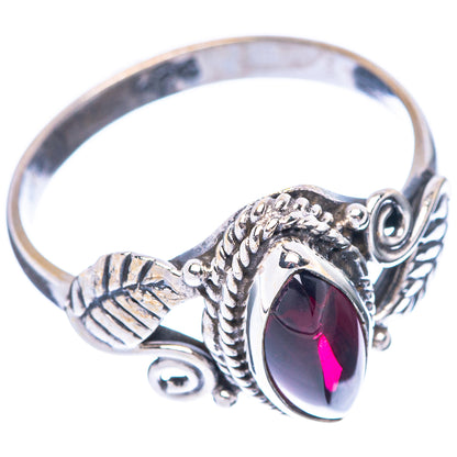 Garnet Leaf 925 Sterling Silver Ring Size 8 (925 Sterling Silver) R5352