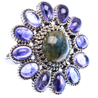 Large Labradorite, Tanzanite Ring Size 6.5 (925 Sterling Silver) RING140232