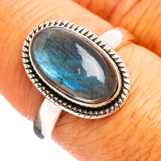 Labradorite Ring Size 7.75 (.925 Sterling Silver)