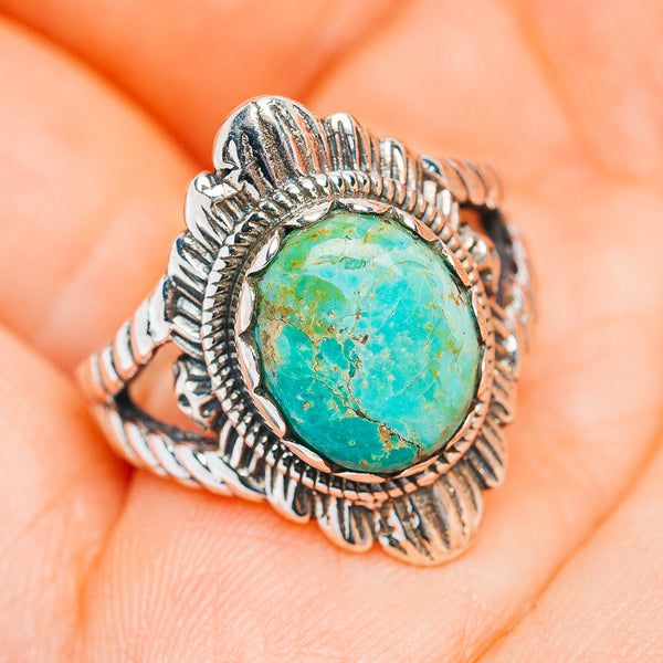 Southwestern Style Kingman Turquoise Ring Size 5.75 (.925 Sterling Silver)