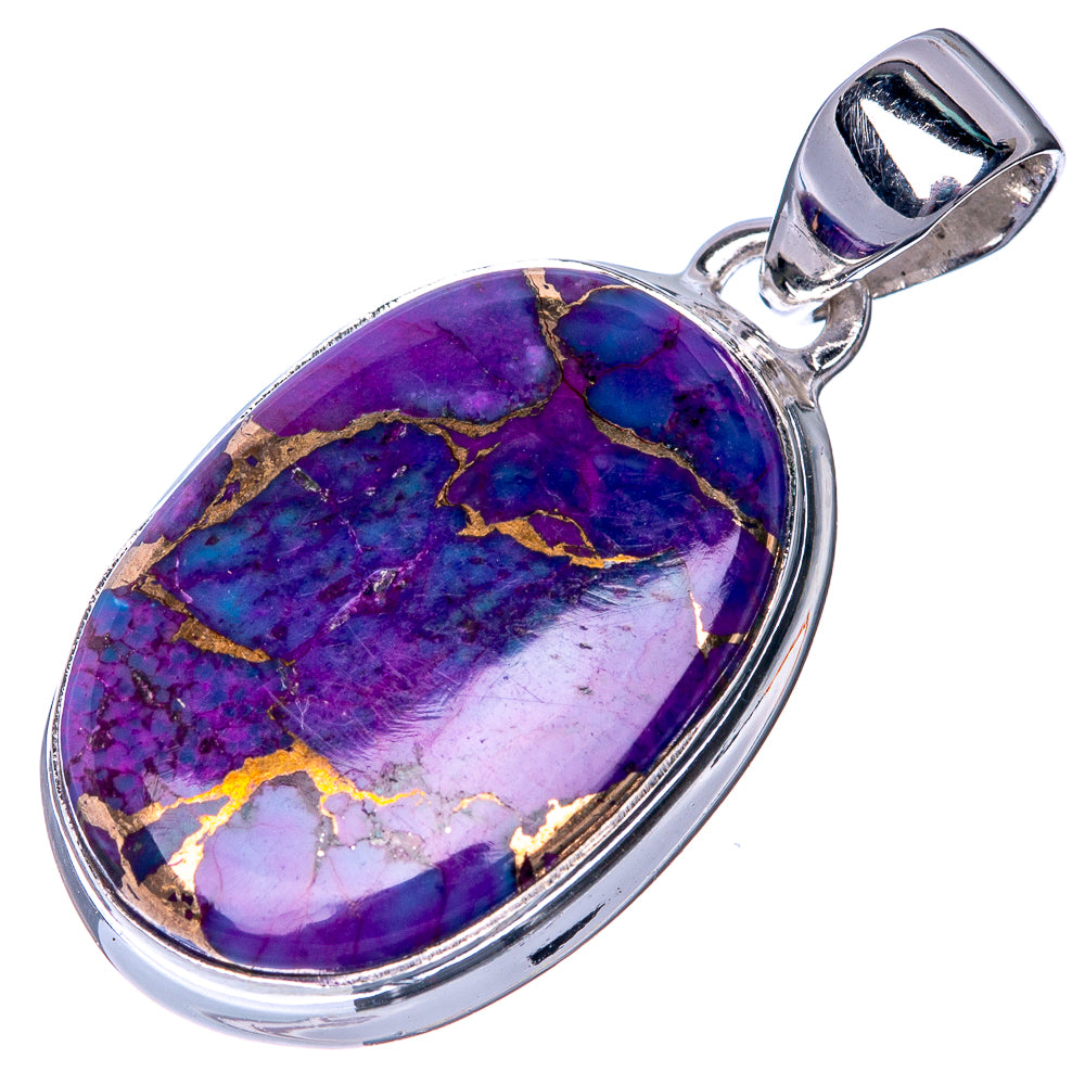 Purple Copper Composite Turquoise Pendant 1 3/8" (925 Sterling Silver) P40865