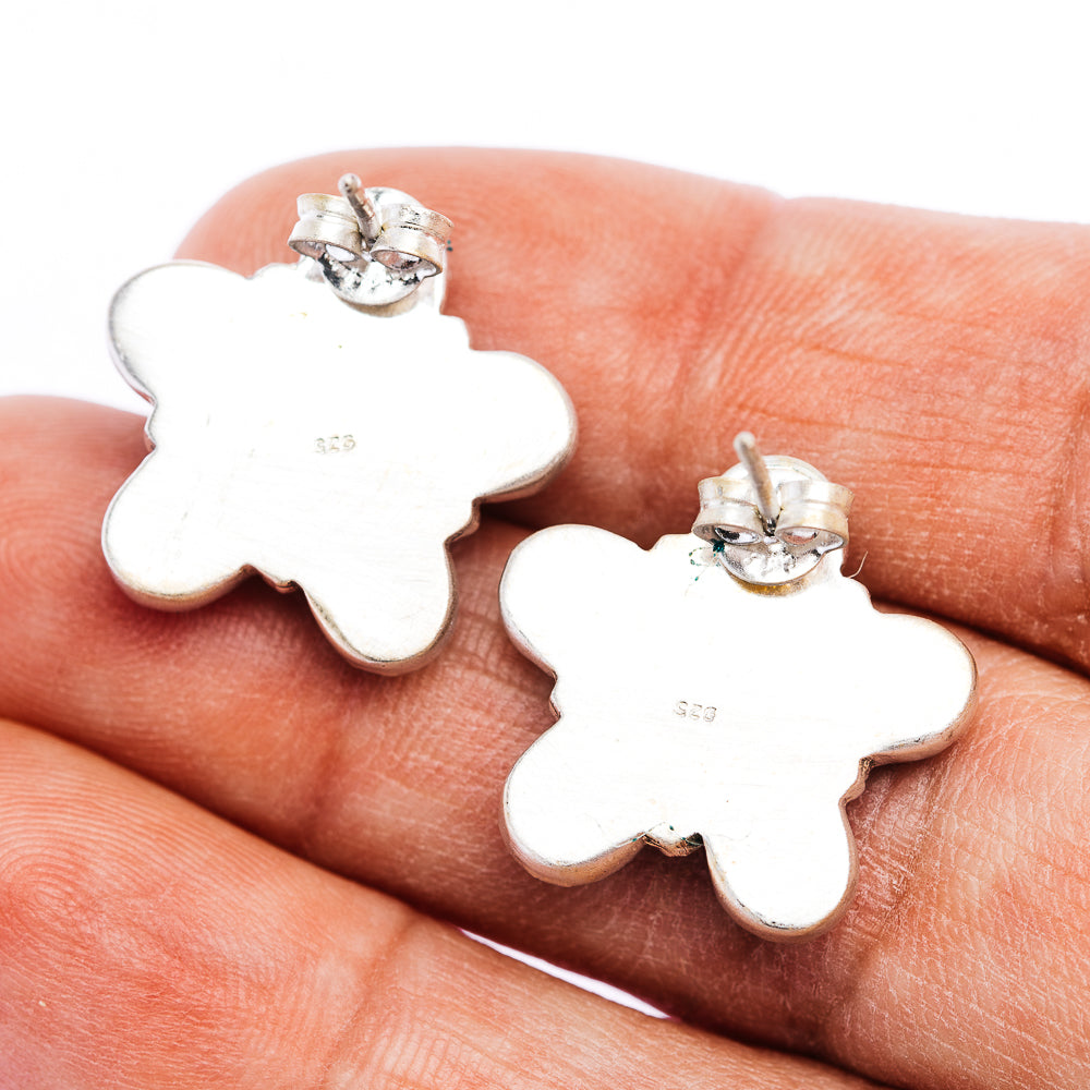 Exclusive Southwestern Style Cotton Candy Turquoise Cluster Earring 3/4" (.925 Sterling Silver)