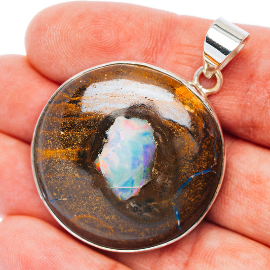Premium Boulder Opal Pendant 1 3/4" (.925 Sterling Silver)