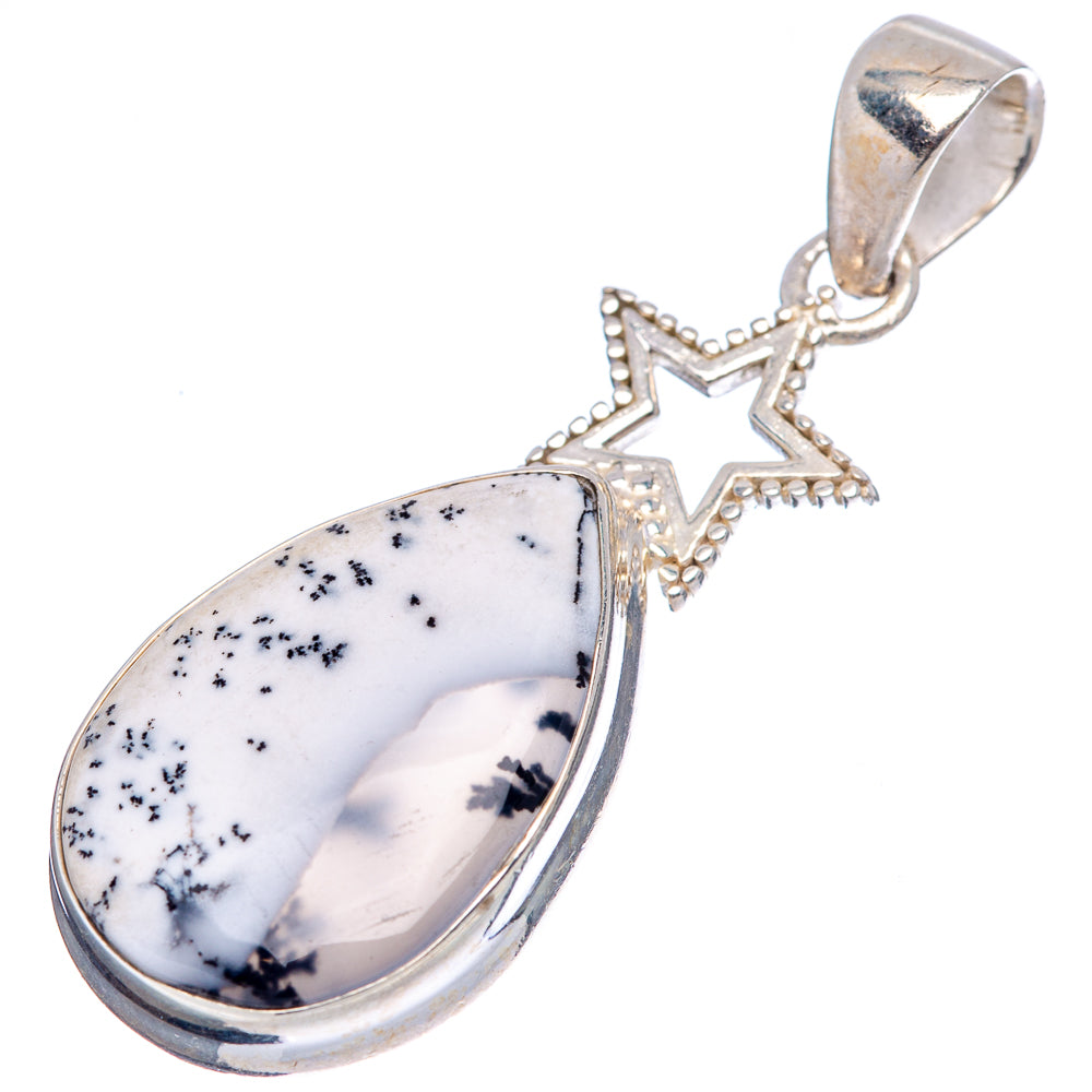 Dendritic Opal Pendant 1 5/8" (.925 Sterling Silver)