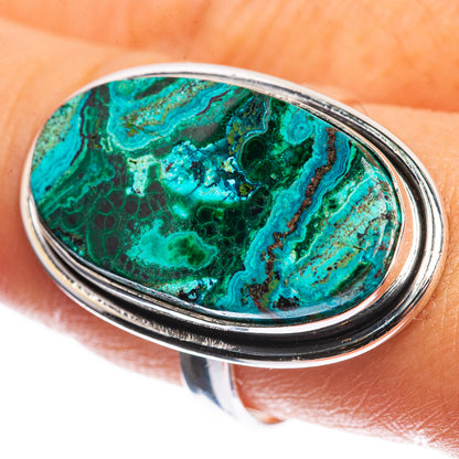 Malachite In Chrysocolla 925 Sterling Silver Ring Size 9