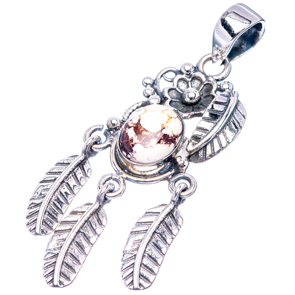 Wild Horse Jasper Native Style Pendant 2" (.925 Sterling Silver)