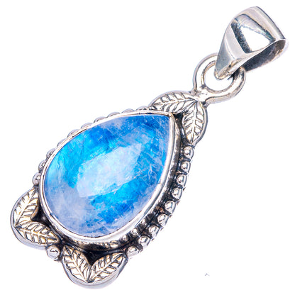 Rainbow Moonstone Pendant 1 1/4" (925 Sterling Silver) P42391
