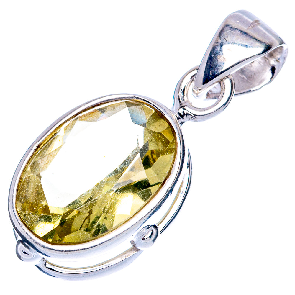 Value Lemon Quartz Pendant 1 1/8" (925 Sterling Silver) P42050