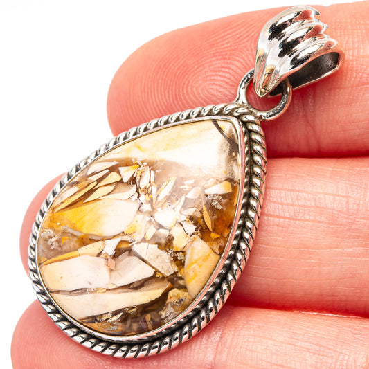 Sterling silver framed teardrop mookaite pendant with bail