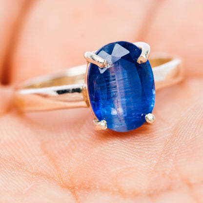 Faceted Kyanite Ring Size 7.75 (.925 Sterling Silver)