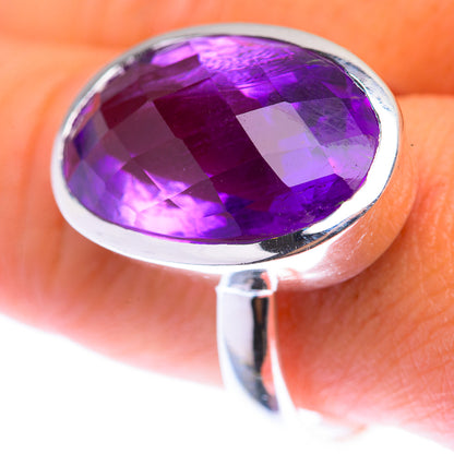 Large Faceted Amethyst Ring Size 10 (925 Sterling Silver) RING139987