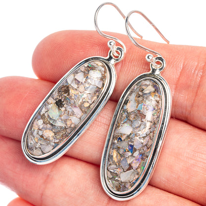 Brecciated Ethiopian Opal Earrings 1 7/8" (925 Sterling Silver) E433023