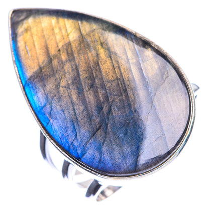Large Labradorite 925 Sterling Silver Ring Size 10.75
